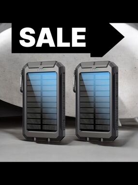 Solar Power Bank, 2 Packs of  20000Mah, Portable Outdoor Phone Accessory! All